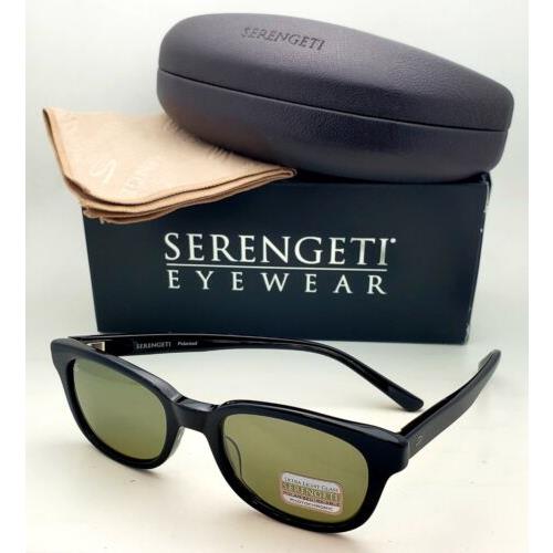 Serengeti Serena 7777 Sunglasses Black Frame Green Photochromic Polarized Lenses