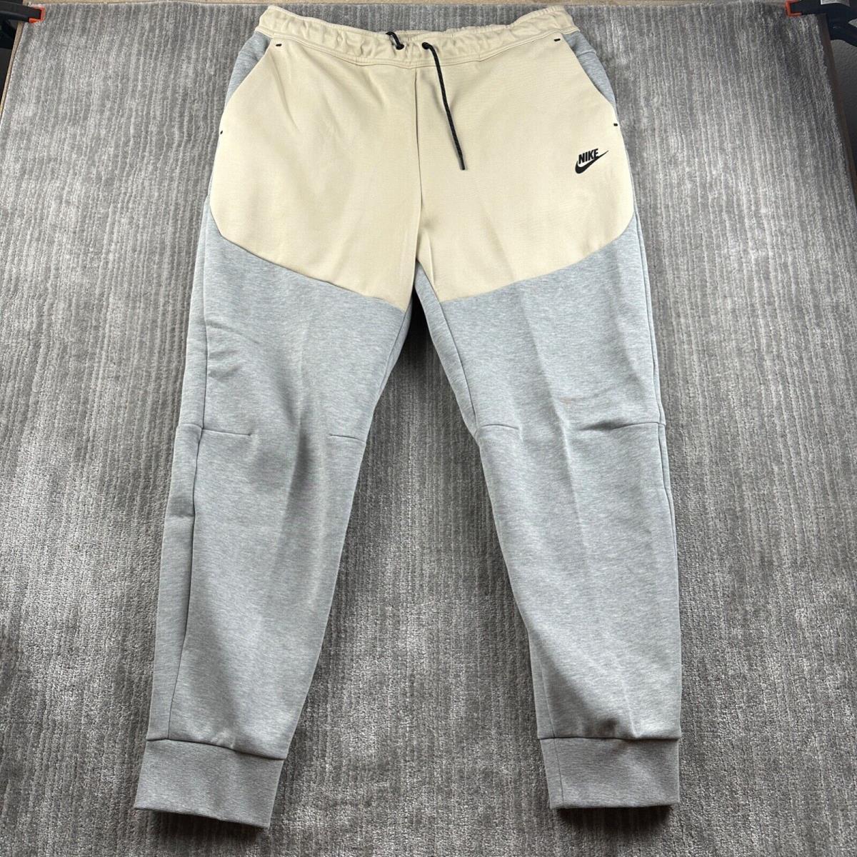Nike Tech Fleece Pants Mens 2XL Sweatpants Joggers Gray Beige Tan CU4495-064