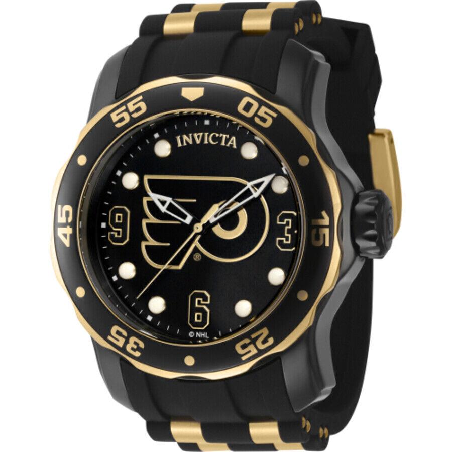 Invicta Nhl Philadelphia Flyers Quartz Black Dial Men`s Watch 42308