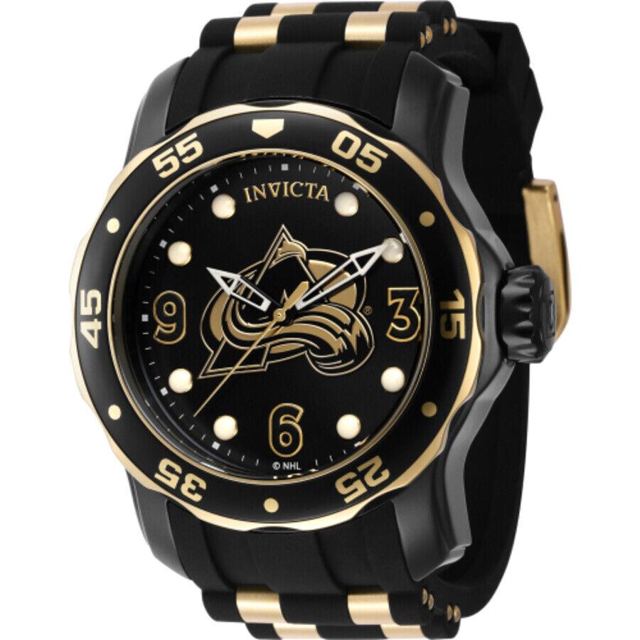 Invicta Nhl Colorado Avalanche Quartz Black Dial Men`s Watch 42323