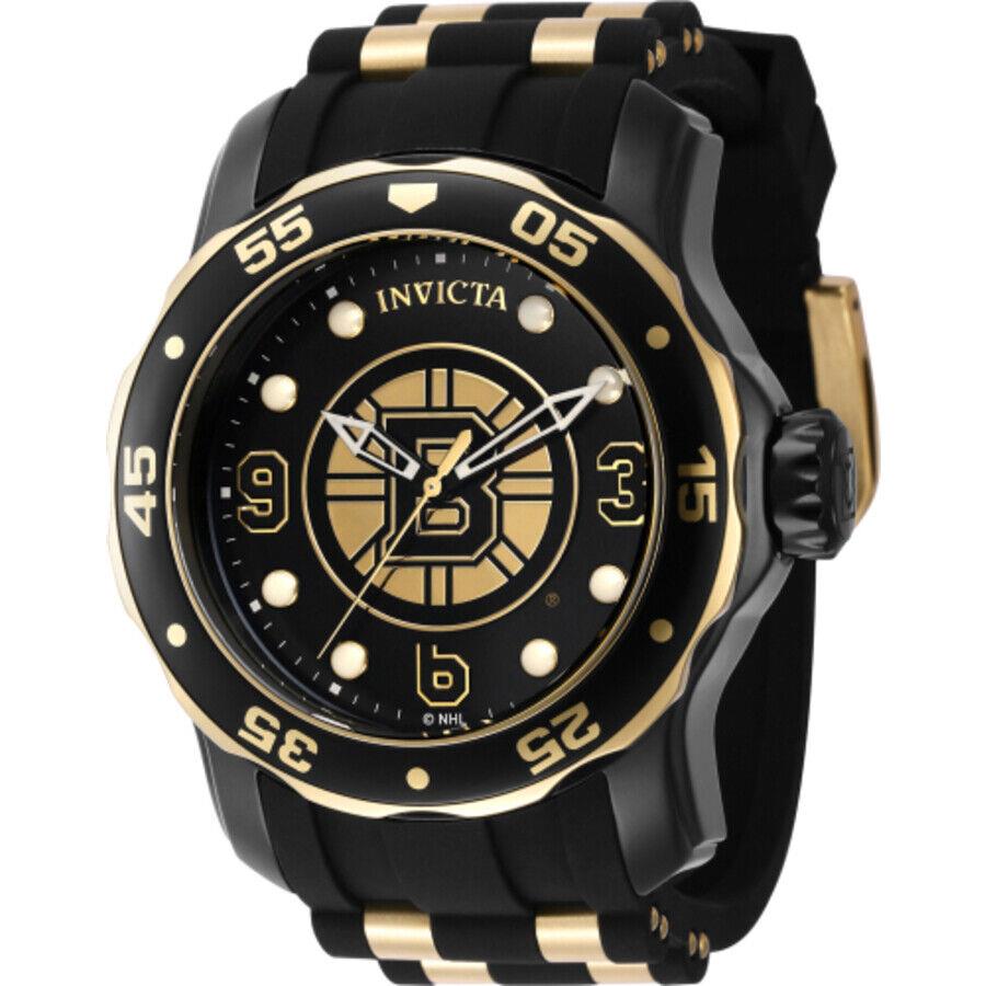 Invicta Nhl Boston Bruins Quartz Black Dial Men`s Watch 42320