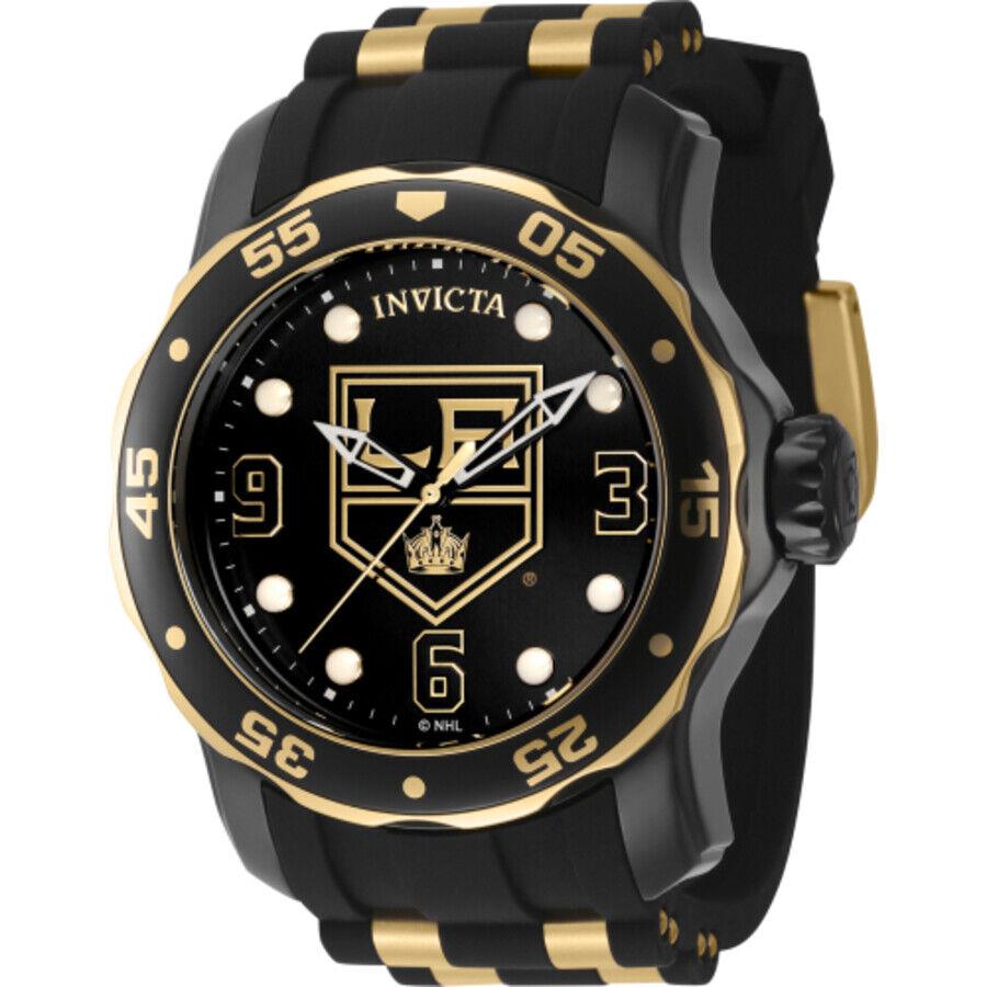 Invicta Nhl Los Angeles Kings Quartz Black Dial Men`s Watch 42309