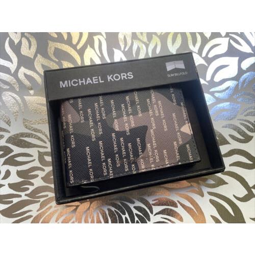 Michael Kors Mens Wallet 86F1LMNF5U Olive Slim Billfold Gift Box