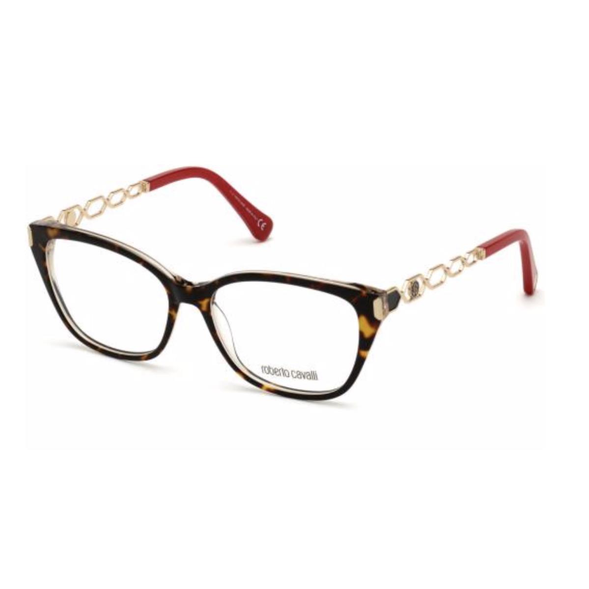 Roberto Cavalli Cat-eye Eyeglasses 5113 056 52-15 Tortoise Gold Red Frames