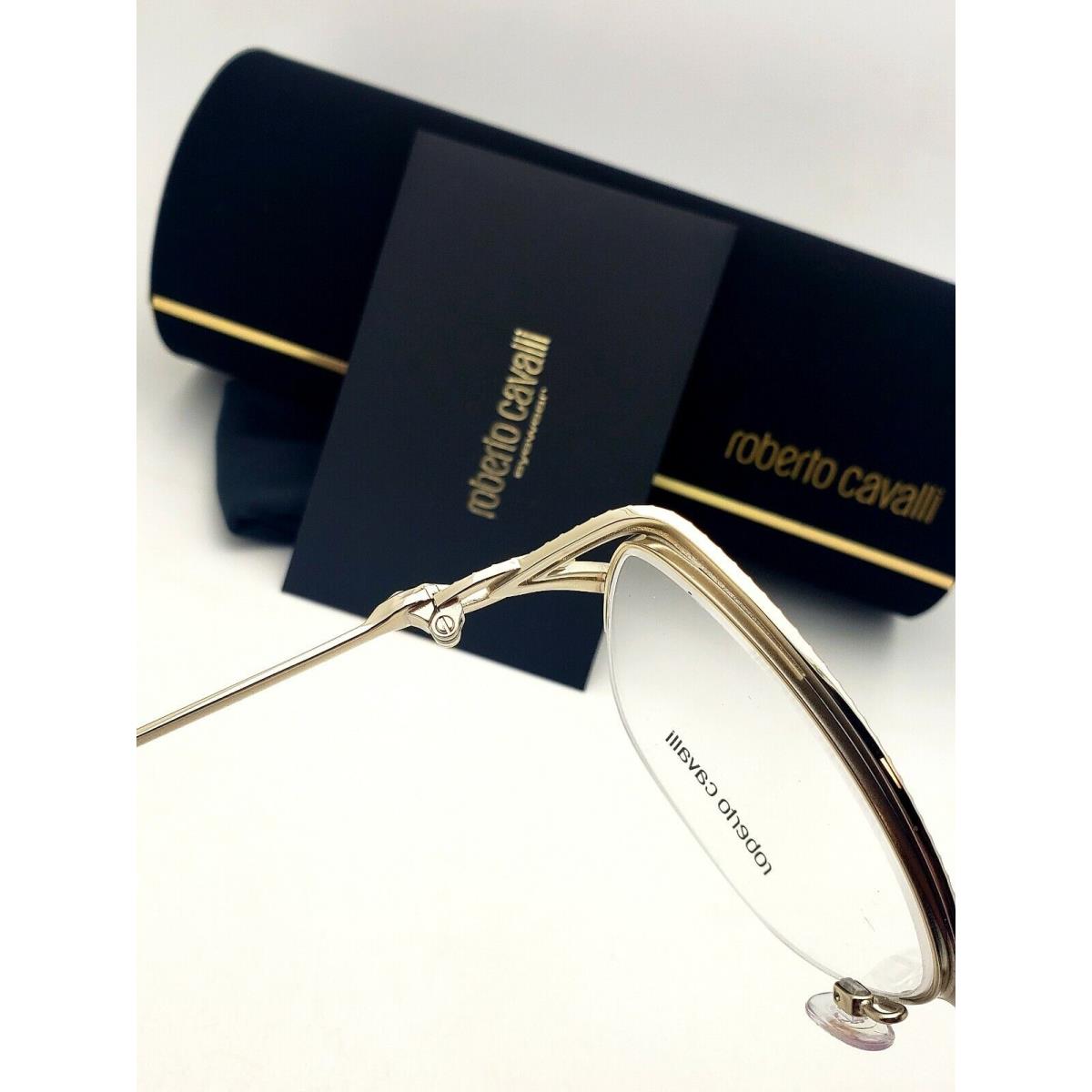 Roberto Cavalli Classic Eyeglasses Forte 5054 032 53-17 Gold Frames Crystals