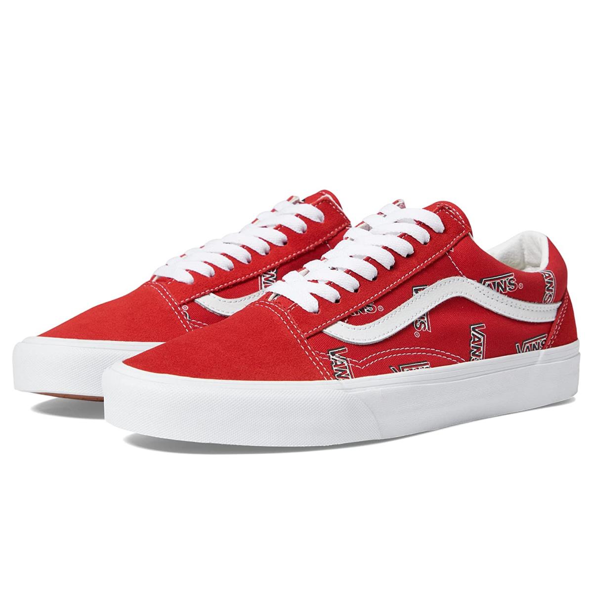 Unisex Sneakers Athletic Shoes Vans Old Skool Vans Misprint Red/White