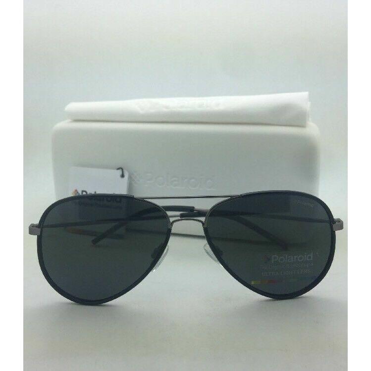 Polaroid Sunglasses Pld 1020/S R80 Y2 56-15 Black Ruthenium Aviator w/ Grey