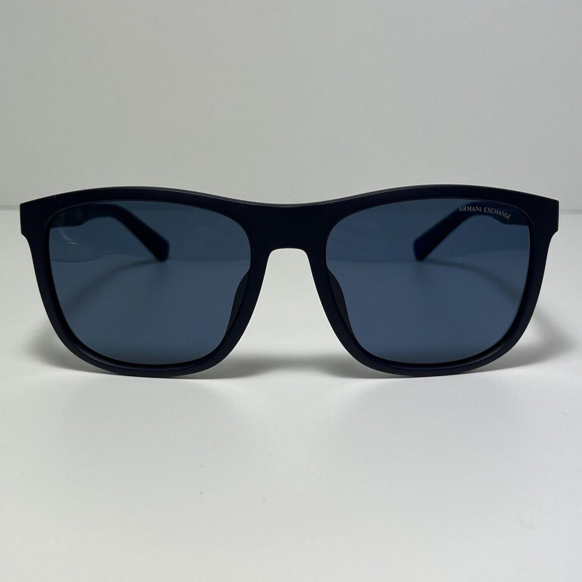 Armani Exchange AX4049SF 818380 Matte Blue Square Mirrored Blue Men`s Sunglasses