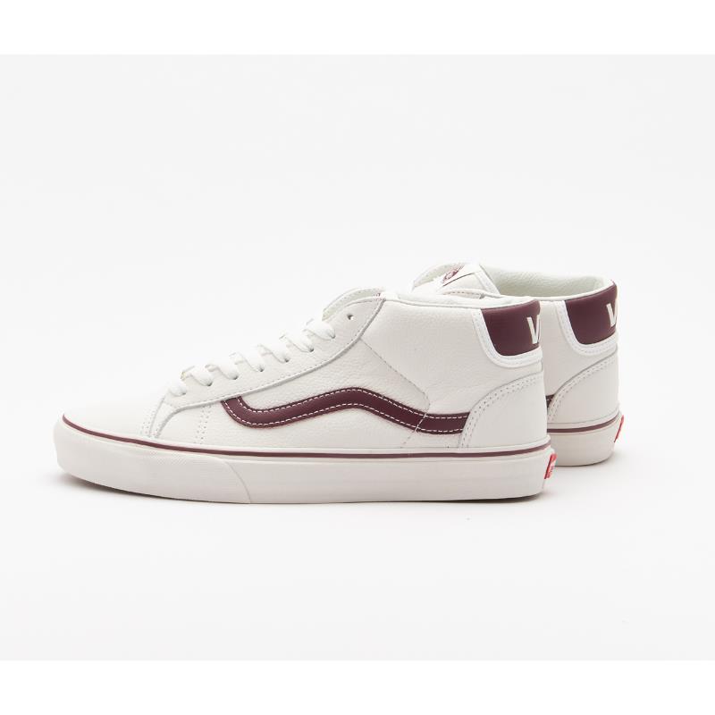 Vans Mid Skool 37 Skate Shoes Sport Leather White Red Mens Size 11