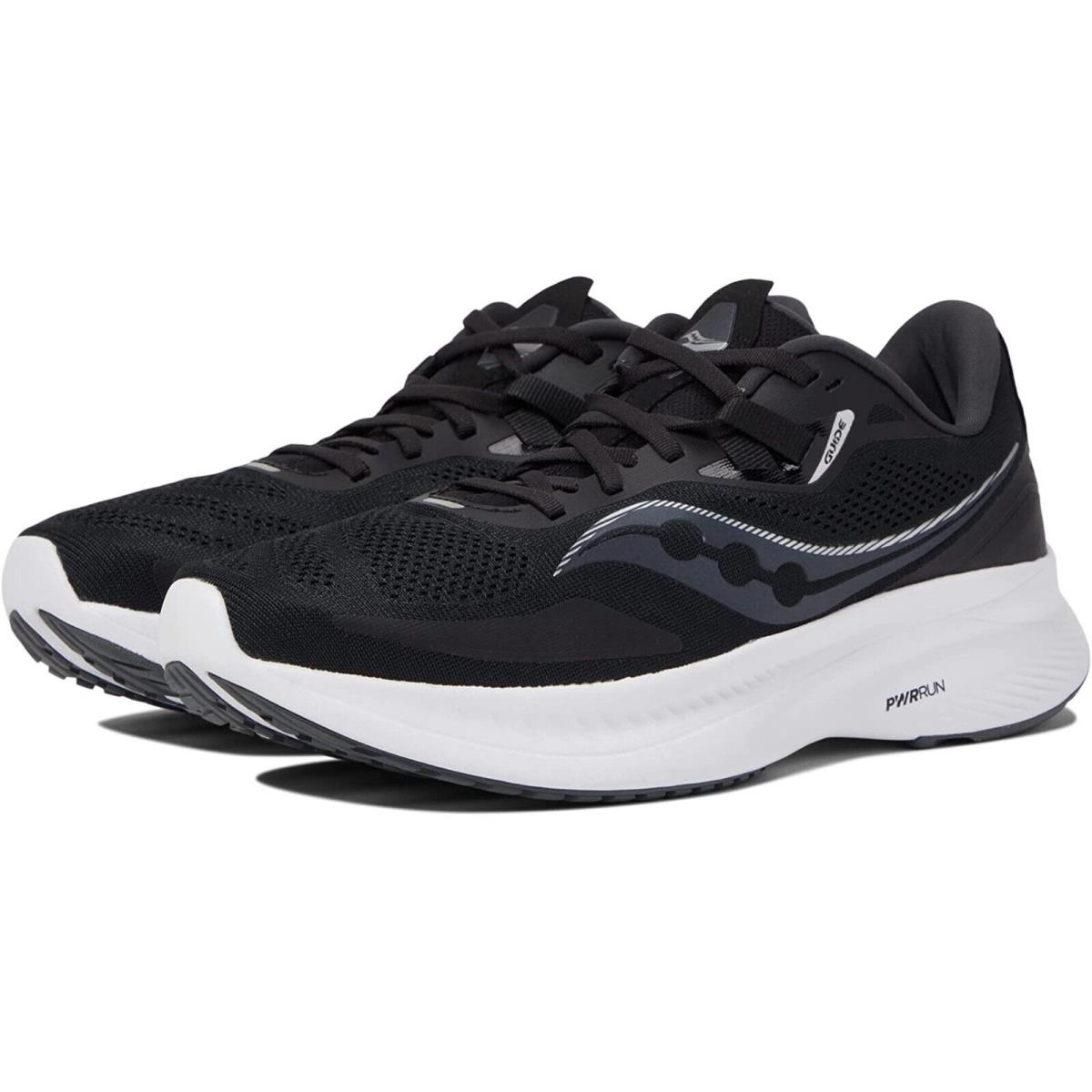 Saucony N7474 Men`s Guide 15 Wide Running Shoe Black/white Size 13