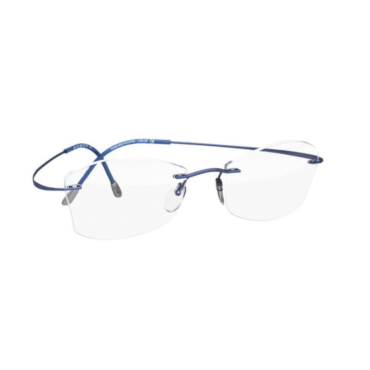 Silhouette 5515 Rimless Eyeglasses Titan Minimal Art The Must Collection Frames INDIGO BLUE - 4640, SIZE: 52-17 140, SHAPE - CW