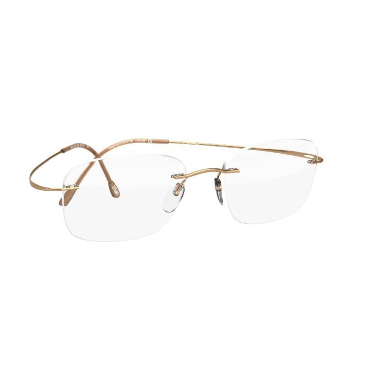 Silhouette 5515 Rimless Eyeglasses Titan Minimal Art The Must Collection Frames TRUE GOLD - 7530, SIZE: 54-21 160, SHAPE - CR