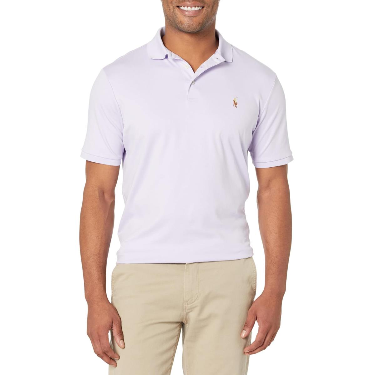 Man`s Shirts Tops Polo Ralph Lauren Classic Fit Soft Cotton Polo Shirt Flower Purple