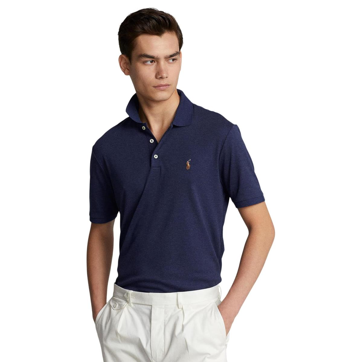 Man`s Shirts Tops Polo Ralph Lauren Classic Fit Soft Cotton Polo Shirt Spring Navy Heather