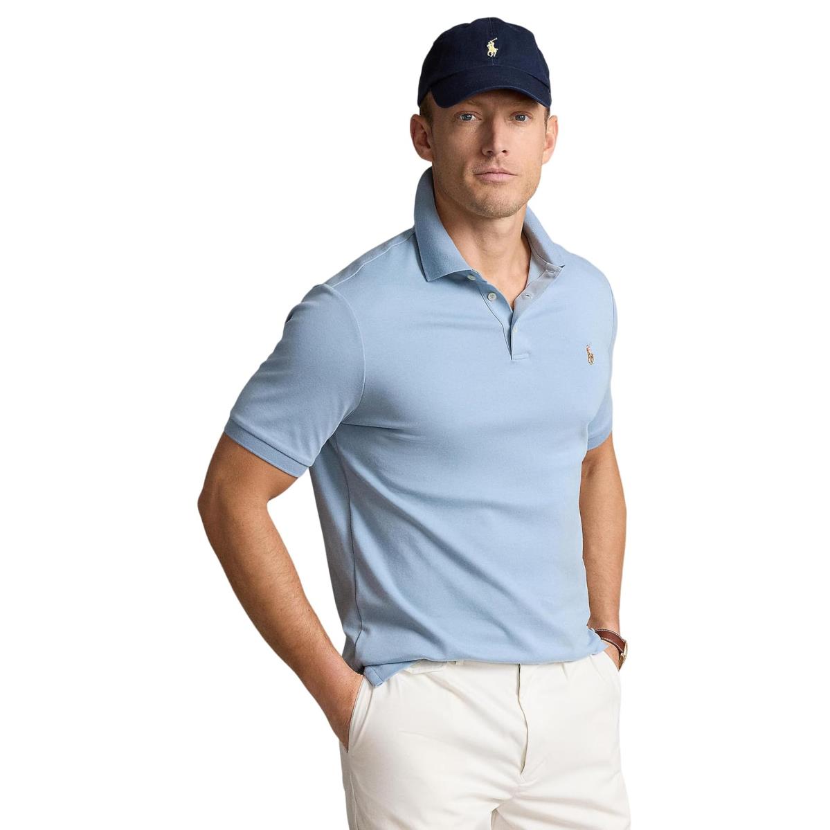 Man`s Shirts Tops Polo Ralph Lauren Classic Fit Soft Cotton Polo Shirt Vessel Blue