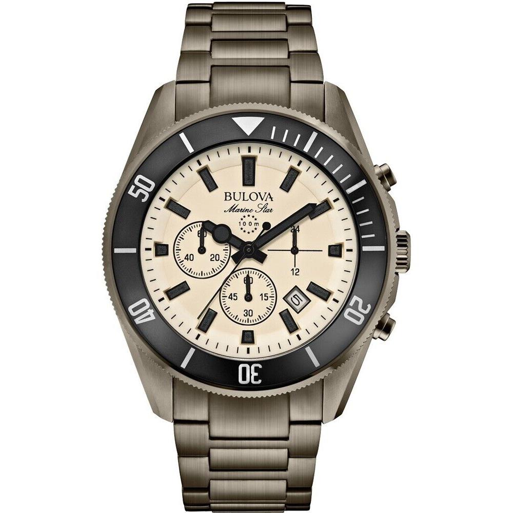 Bulova 98B205 Marine Star Chronograph Cream Men`s Watch
