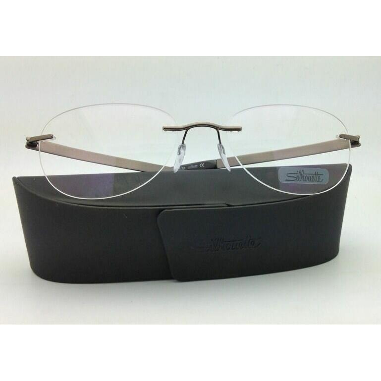 Silhouette Eyeglasses Titan Impressions 7776 6055 54-19 Brown Rimless Frames