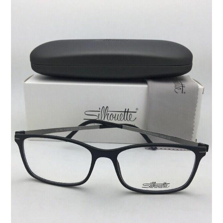 Silhouette Eyeglasses Spx 2905 75 9060 55-16 Matte Black and Gunmetal Frames