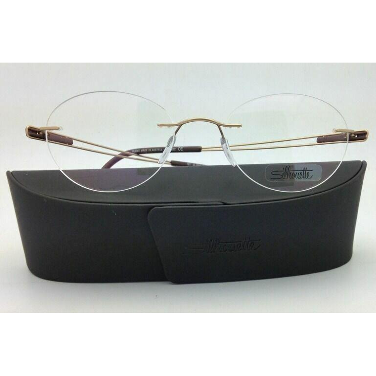 Silhouette Eyeglasses Titan Design 7677 6052 48-19 Gold Brown w/ Clear Lenses