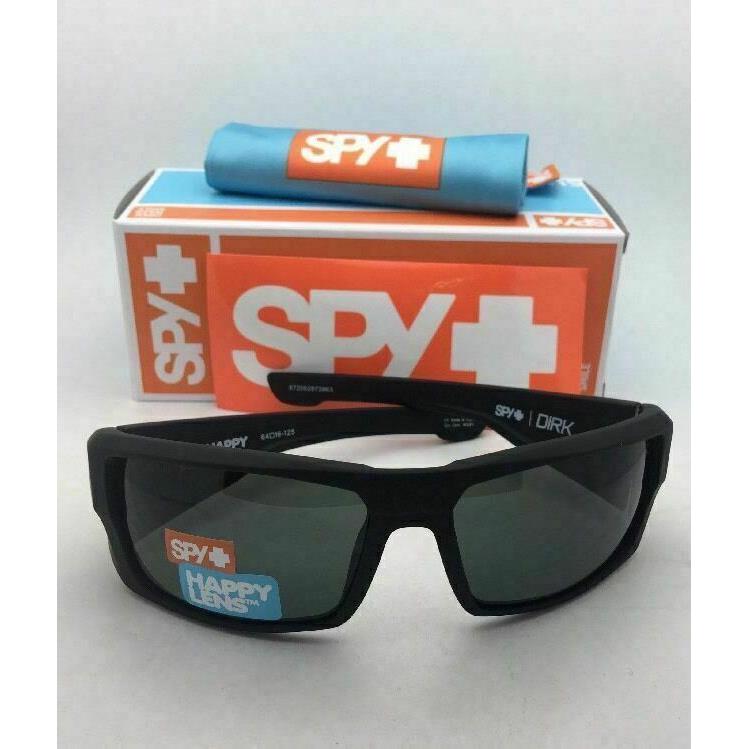 Spy Optic Sunglasses Dirk Soft Matte Black Frames w/ Happy Grey-green Lenses