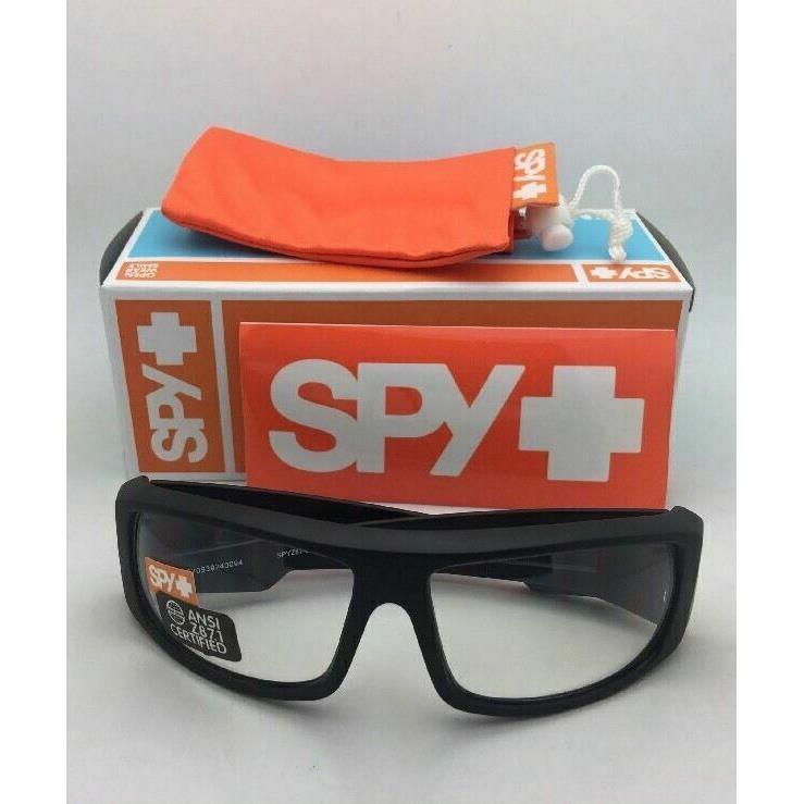 Spy Optic Safety Glasses Logan Matte Black Frames w/ Clear Ansi Z87.1 Lenses