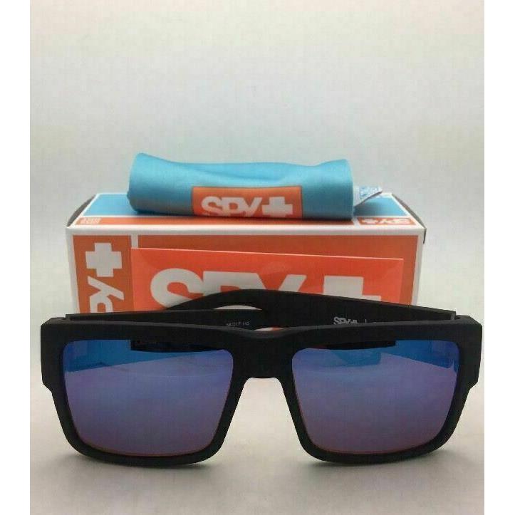 Spy Optic Sunglasses Cyrus Soft Matte Black Frame w/ Bronze Lens+blue Mirror