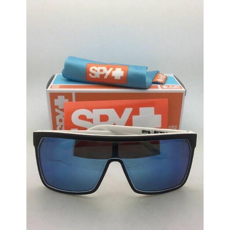 Spy Optic Sunglasses Flynn Whitewall Matte Black on White Frame+blue Mirror