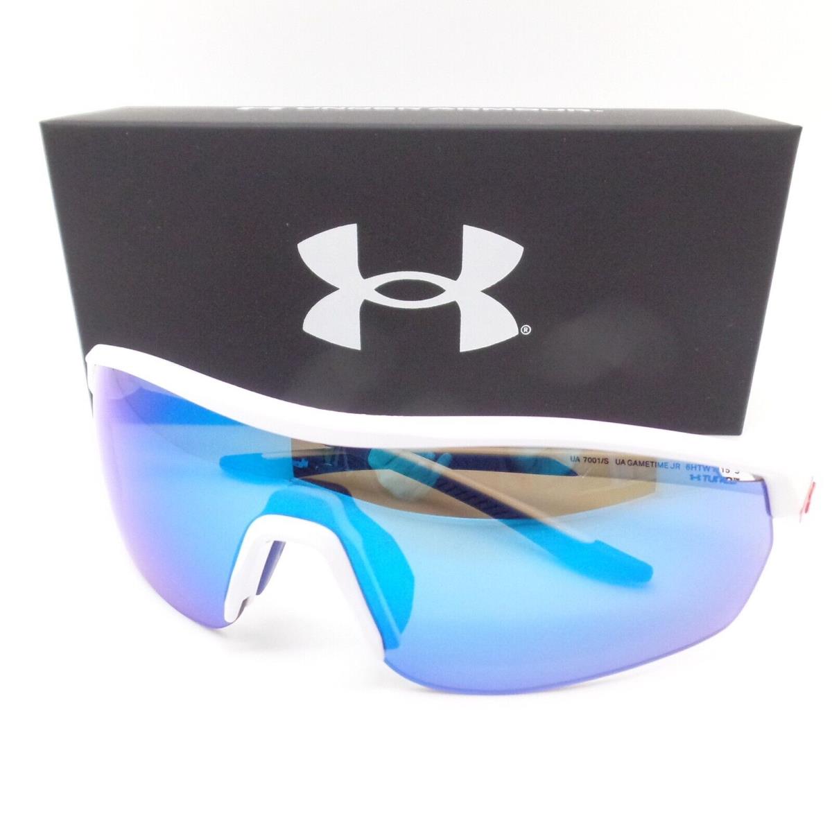 Under Armour Gametime Jr Youth 7001 6HTW1 White Blue Sunglasses