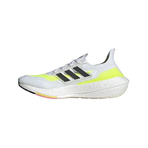 Adidas Men`s Ultraboost-21 Running Shoes - Choose Sz/col White/Black/Solar Yellow