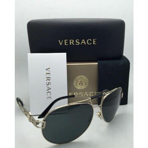 Versace sunglasses  - Pale Gold / Black Frame, Grey Lens 8