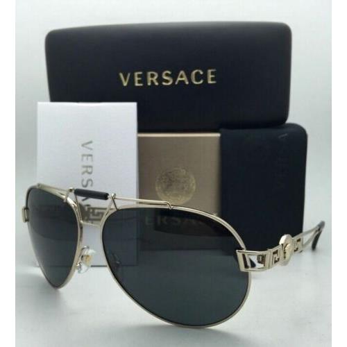 Versace sunglasses  - Pale Gold / Black Frame, Grey Lens 10