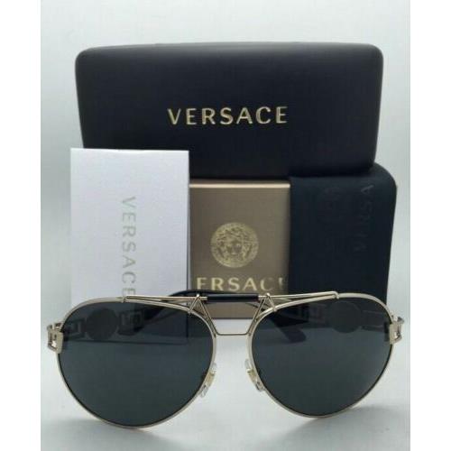 Versace sunglasses  - Pale Gold / Black Frame, Grey Lens 0