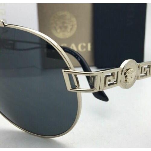 Versace sunglasses  - Pale Gold / Black Frame, Grey Lens 5