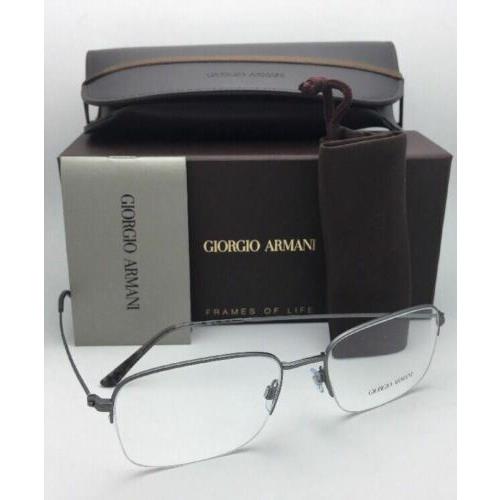 Giorgio Armani eyeglasses  - Matte Gunmetal Frame, Clear with Demo Print Lens 1