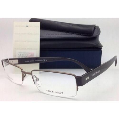 Giorgio Armani Stainless Steel Eyeglasses GA 732 ZZ6 Semi-rimless Brown Frames