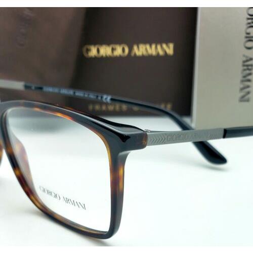 Giorgio Armani eyeglasses  - Tortoise Front with Gunmetal & Black Temples Frame, Demos with GA Print Lens 3