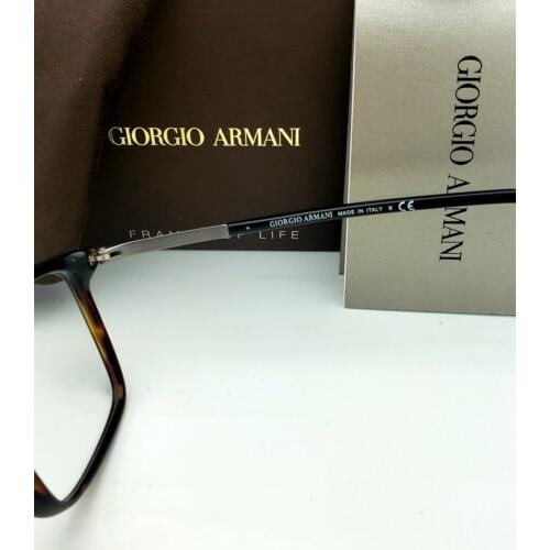 Giorgio Armani eyeglasses  - Tortoise Front with Gunmetal & Black Temples Frame, Demos with GA Print Lens 6