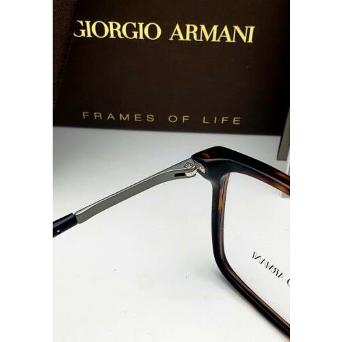 Giorgio Armani eyeglasses  - Tortoise Front with Gunmetal & Black Temples Frame, Demos with GA Print Lens 8