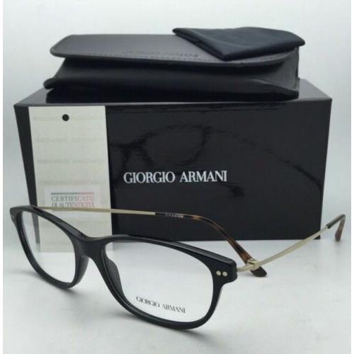 Giorgio Armani Eyeglasses AR 7007 5017 54-16 Black Gold Frame w/ Havana Tips