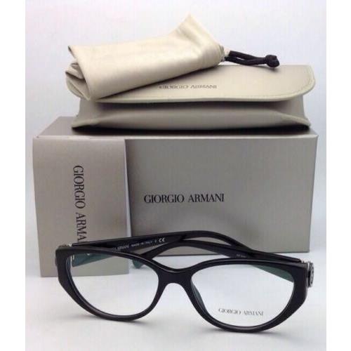Giorgio Armani eyeglasses  - Black Frame, Clear with Demo Print Lens 9