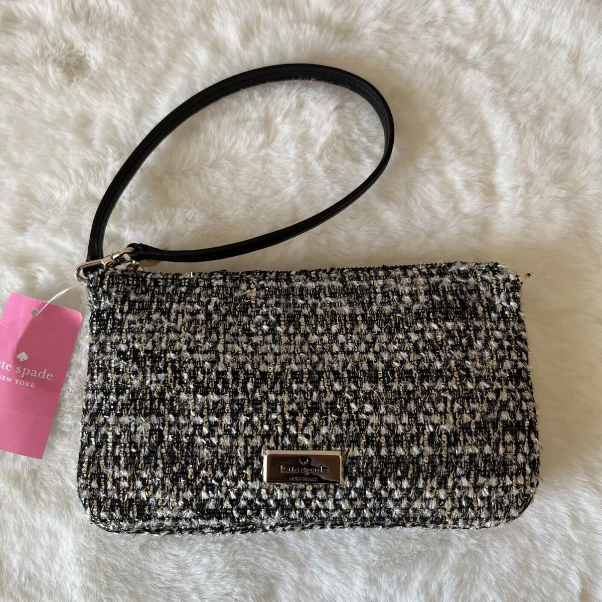 Kate Spade Kiky Tinsel Tweed Convertible Wristlet Wallet Clutch Multi