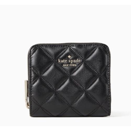 Kate Spade Staci Small Zip Around Wallet Black Great Gift