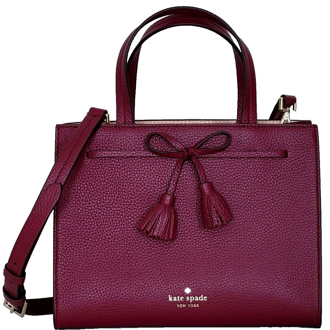 Kate Spade NY Hayes Blackberry Leather Bow Small Satchel Crossbody Bag