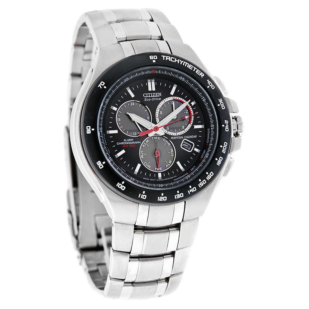 Citizen Eco Drive BL5334-55E Chronograph Black Dial Stainless Steel Men`s Watch