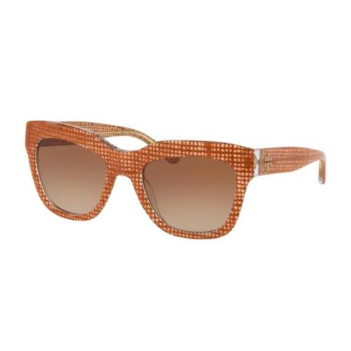 Tory Burch Sunglasses TY 7126 1737/13 Papaya Crystal on Raffia w/ Brown Gradient