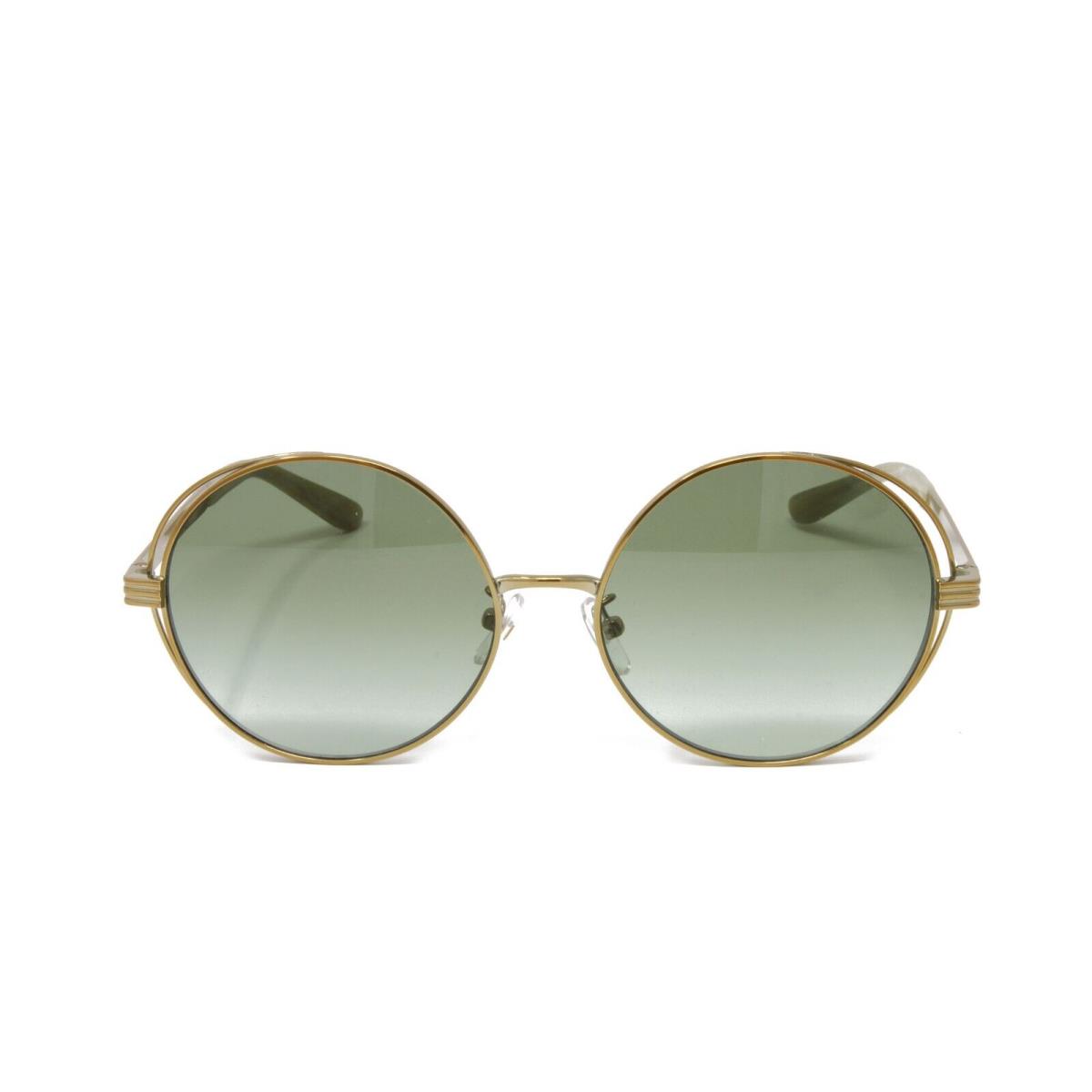 Tory Burch Round Fashion Sunglasses TY6085 3308S3 Shiny Gold 56mm Green Lens
