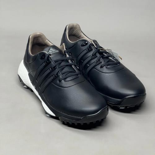 Adidas Golf Shoes TOUR360 22 Leather Men`s Sz 10 Black / Iron Metallic GZ3158 N
