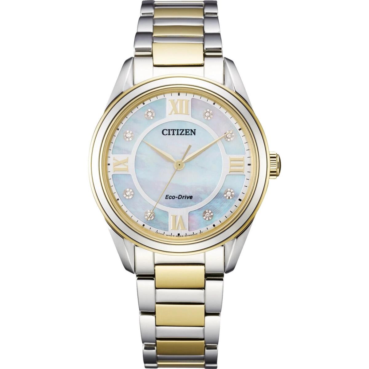 Citizen Eco-drive Women`s Diamond Accent Mother of Pearl 32mm Watch EM0874-57D