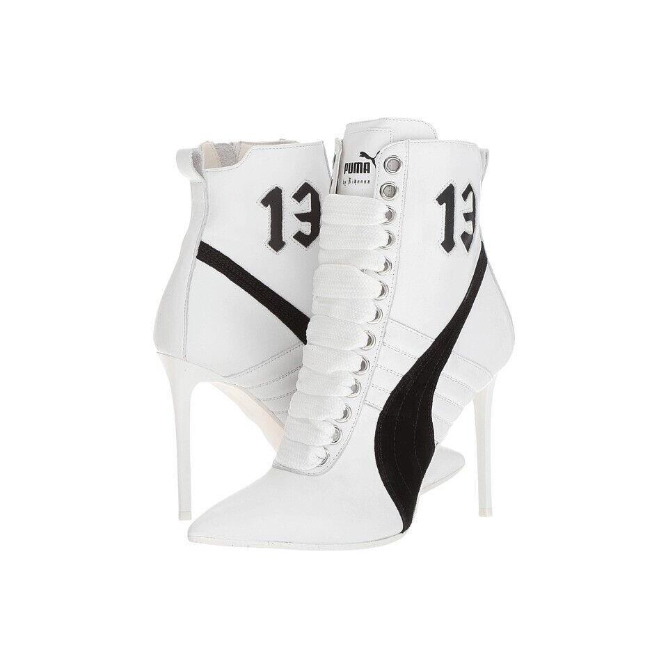 Puma X Fenty 36303802 Womens White/black Leather High Heel Shoes Size 8.5 HS3477