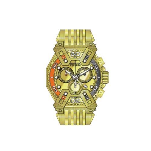 Invicta Men`s Watch Coalition Forces X-wing Rotating Bezel Yellow Bracelet 42912 - Gold Dial, Yellow Band